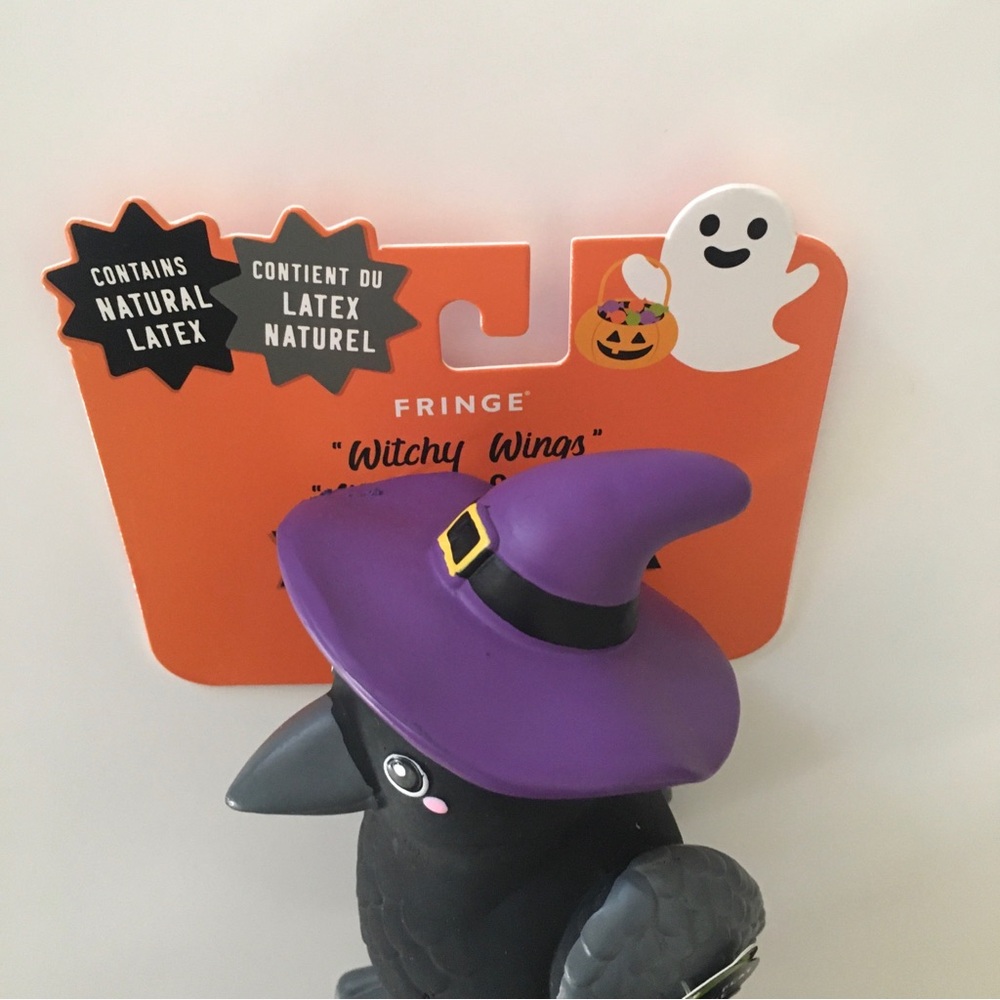 Dog Toy Halloween Black Crow with Squeaker NEW “Witchy Wings” by Fringe Studio - Picture 2 of 6